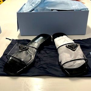 Prada Ciabatte Clear Flat Sandals